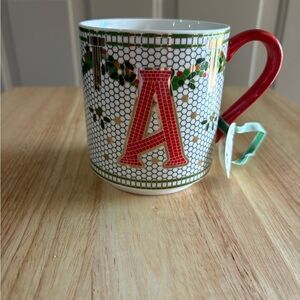 Anthropologie Festive Bistro Tile Mug in “A”